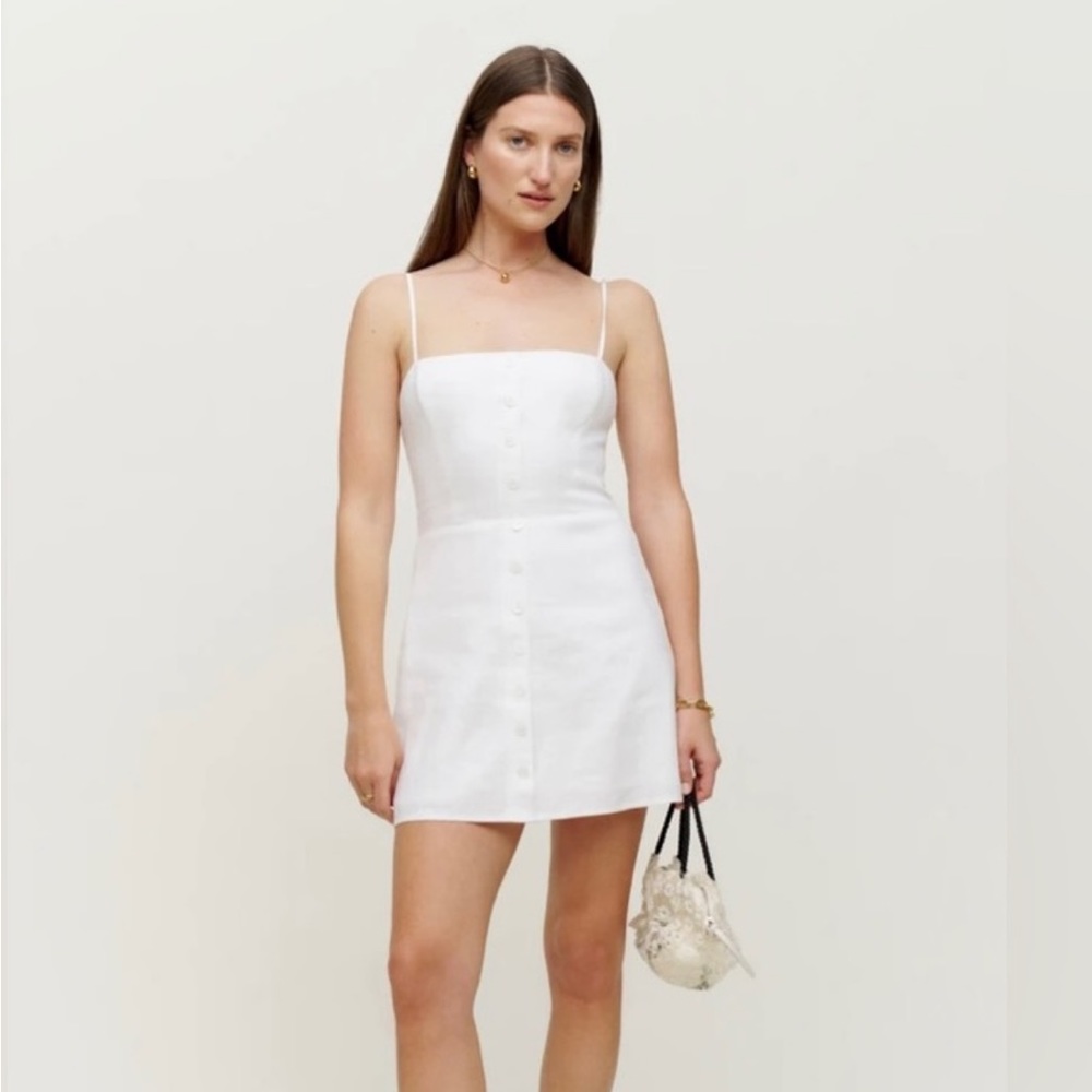 REFORMATION white linen dress